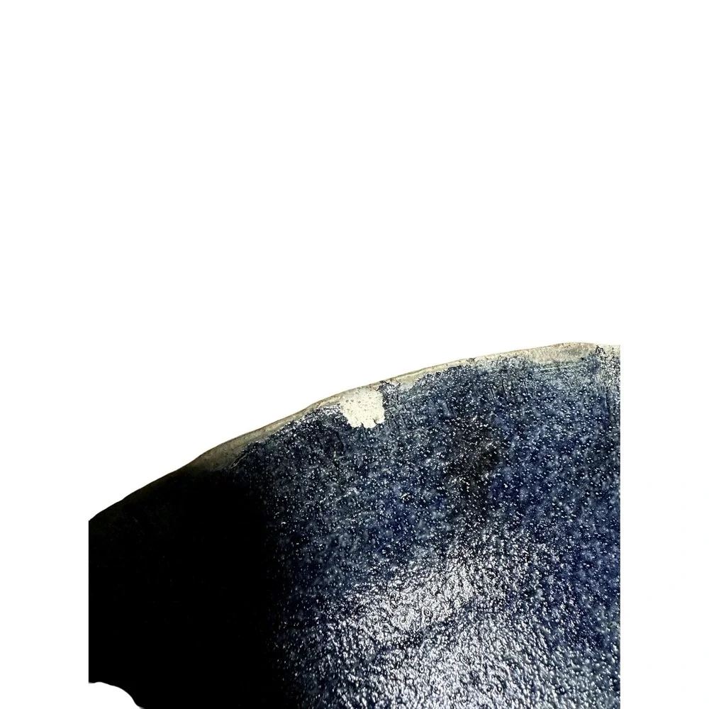 Vintage Raku Pottery Serving Bowl Sgned Meg Biddle 13.5